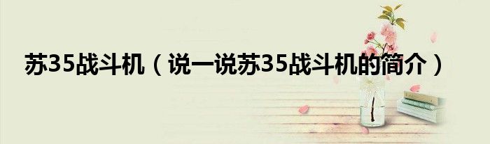 苏35战斗机（说一说苏35战斗机的简介）