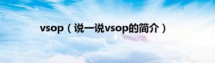 vsop（说一说vsop的简介）