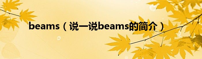 beams（说一说beams的简介）