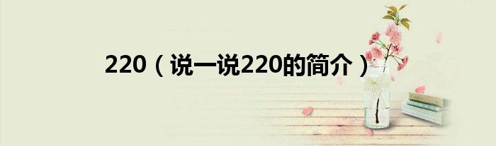 220（说一说220的简介）