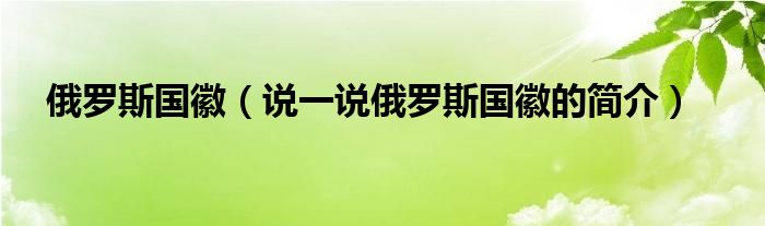 俄罗斯国徽（说一说俄罗斯国徽的简介）