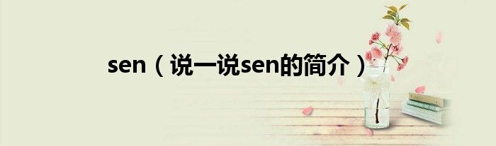 sen（说一说sen的简介）