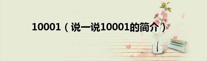 10001（说一说10001的简介）