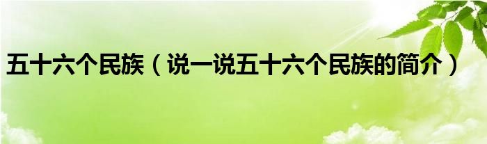 五十六个民族（说一说五十六个民族的简介）