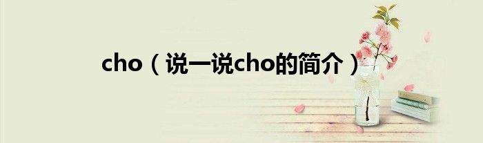 cho（说一说cho的简介）