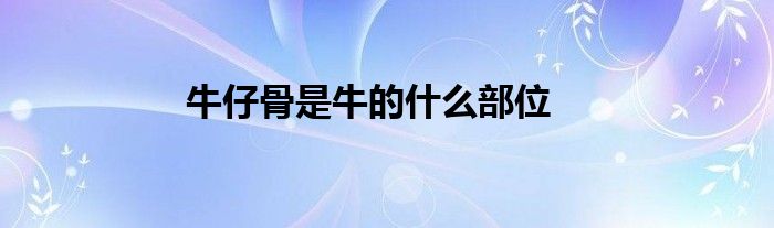 牛仔骨是牛的什么部位