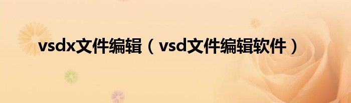 vsdx文件编辑（vsd文件编辑软件）