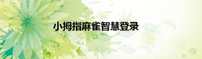 小拇指麻雀智慧登录