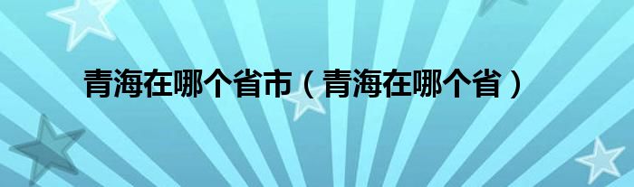 青海在哪个省市（青海在哪个省）