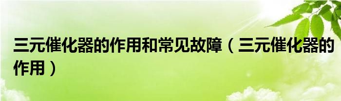 三元催化器的作用和常见故障（三元催化器的作用）