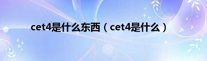 cet4是什么东西（cet4是什么）