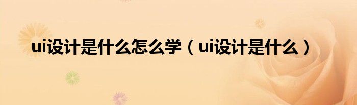 ui设计是什么怎么学（ui设计是什么）