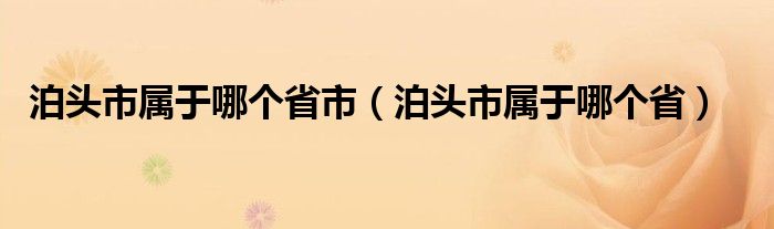 泊头市属于哪个省市（泊头市属于哪个省）