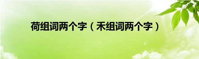 荷组词两个字（禾组词两个字）