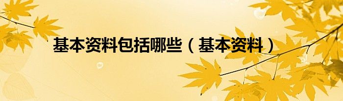 基本资料包括哪些（基本资料）