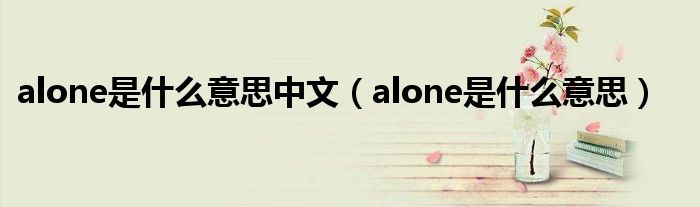 alone是什么意思中文（alone是什么意思）