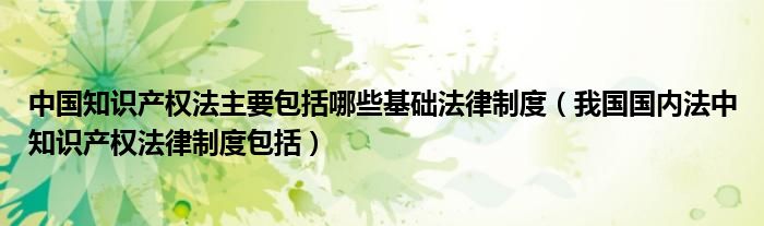 中国知识产权法主要包括哪些基础法律制度（我国国内法中知识产权法律制度包括）