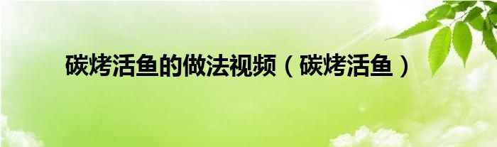 碳烤活鱼的做法视频（碳烤活鱼）