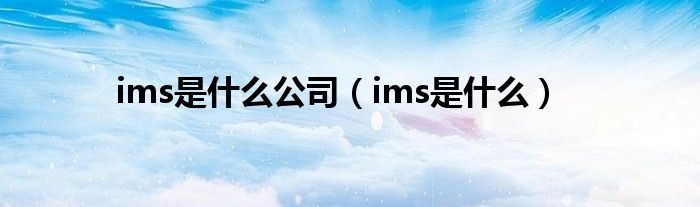 ims是什么公司（ims是什么）