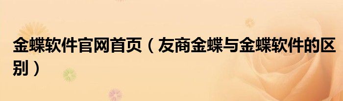 金蝶软件官网首页（友商金蝶与金蝶软件的区别）