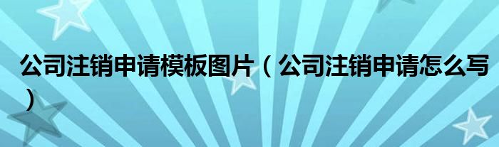 公司注销申请模板图片（公司注销申请怎么写）