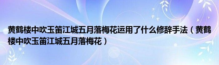 黄鹤楼中吹玉笛江城五月落梅花运用了什么修辞手法（黄鹤楼中吹玉笛江城五月落梅花）