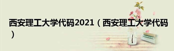 西安理工大学代码2021（西安理工大学代码）