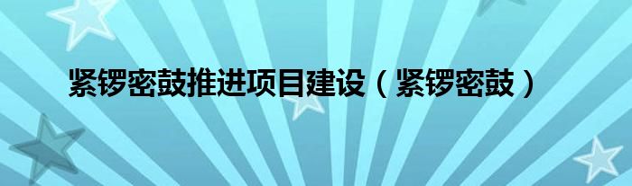 紧锣密鼓推进项目建设（紧锣密鼓）