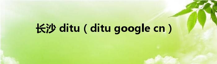 长沙 ditu（ditu google cn）