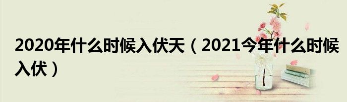 2020年什么时候入伏天（2021今年什么时候入伏）