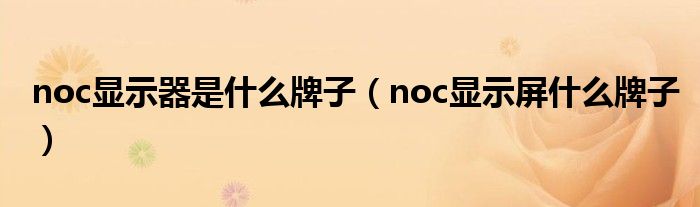 noc显示器是什么牌子（noc显示屏什么牌子）