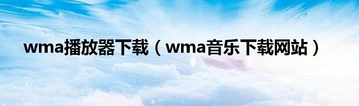 wma播放器下载（wma音乐下载网站）