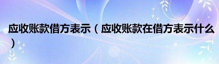 应收账款借方表示（应收账款在借方表示什么）