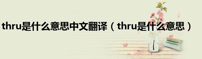 thru是什么意思中文翻译（thru是什么意思）