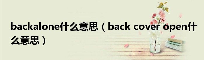 backalone什么意思（back cover open什么意思）