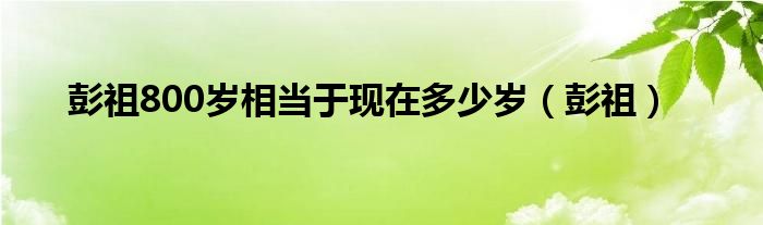 彭祖800岁相当于现在多少岁（彭祖）