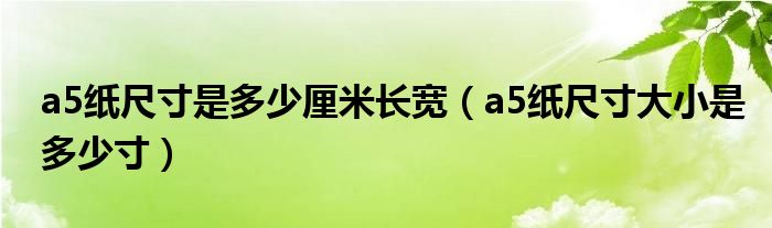 a5纸尺寸是多少厘米长宽（a5纸尺寸大小是多少寸）