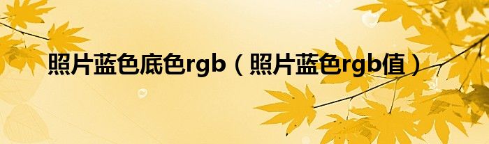 照片蓝色底色rgb（照片蓝色rgb值）