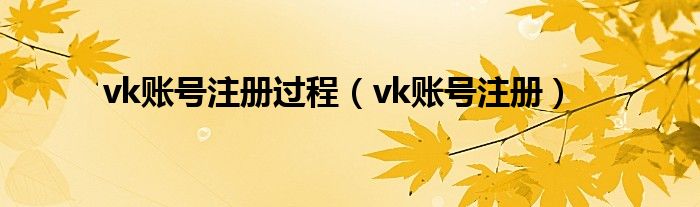 vk账号注册过程（vk账号注册）