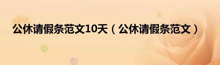 公休请假条范文10天（公休请假条范文）