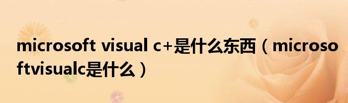microsoft visual c+是什么东西（microsoftvisualc是什么）