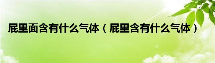 屁里面含有什么气体（屁里含有什么气体）