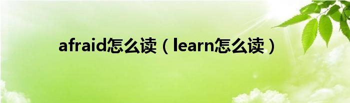 afraid怎么读（learn怎么读）