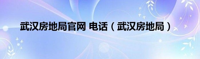 武汉房地局官网 电话（武汉房地局）