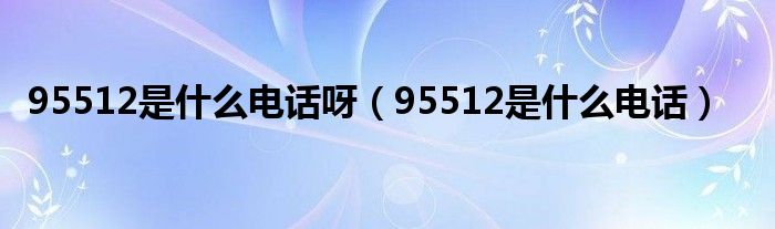 95512是什么电话呀（95512是什么电话）