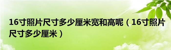 16寸照片尺寸多少厘米宽和高呢（16寸照片尺寸多少厘米）