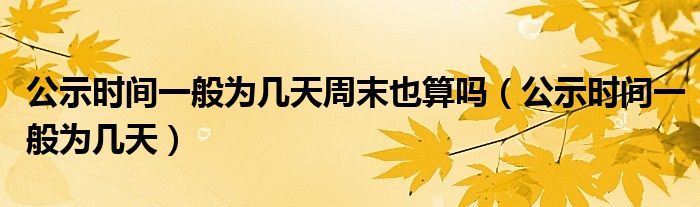 公示时间一般为几天周末也算吗（公示时间一般为几天）