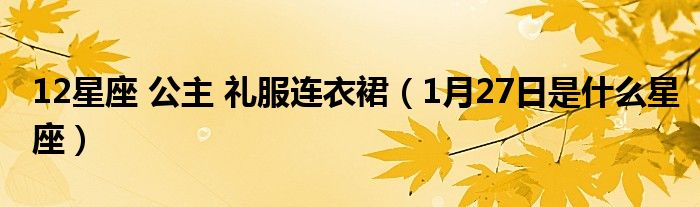 12星座 公主 礼服连衣裙（1月27日是什么星座）