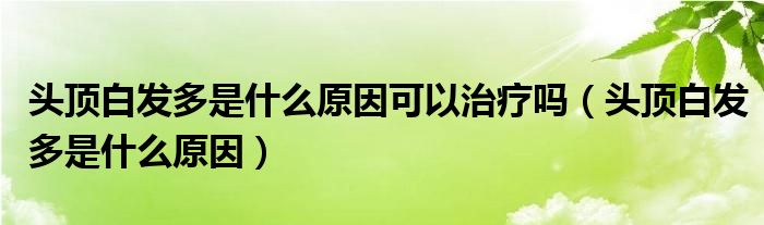 头顶白发多是什么原因可以治疗吗（头顶白发多是什么原因）