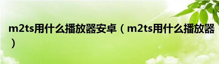 m2ts用什么播放器安卓（m2ts用什么播放器）